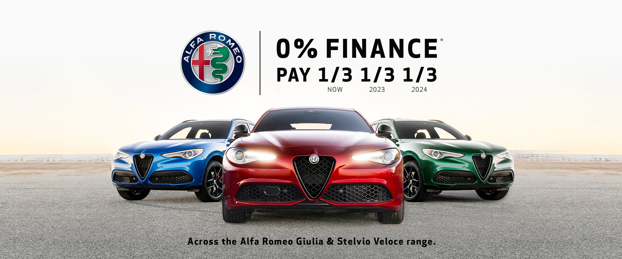 Alfa Romeo Veloce 0% Finance 1/3 1/3 1/3